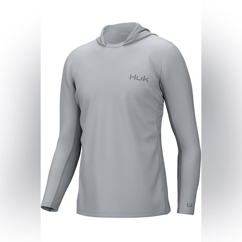 Huk Mens Icon X Performance Hoodie - Large - Harbor Mist Gray